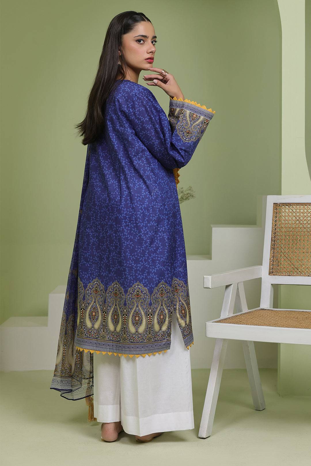 Zellbury | Unstitched 2 Piece Lawn | Embroidered Shirt Dupatta - 1688 by Maria Faisal - Registered Vendor of : Zellbury Women - type : Essential Unstitched - 100% original wedding dresses