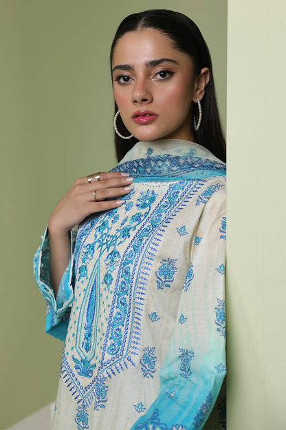 Zellbury | Unstitched 2 Piece Lawn | Embroidered Shirt Dupatta - 1694 by Maria Faisal - Registered Vendor of : Zellbury Women - type : Essential Unstitched - 100% original wedding dresses