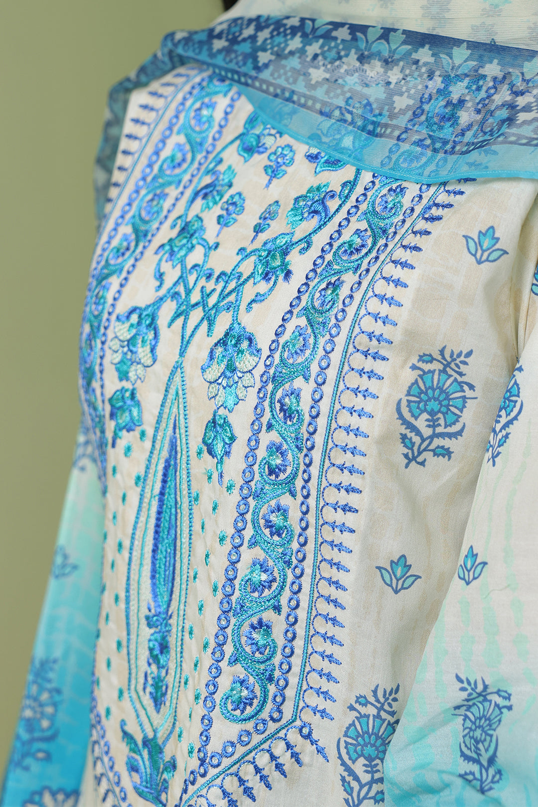 Zellbury | Unstitched 2 Piece Lawn | Embroidered Shirt Dupatta - 1694 by Maria Faisal - Registered Vendor of : Zellbury Women - type : Essential Unstitched - 100% original wedding dresses