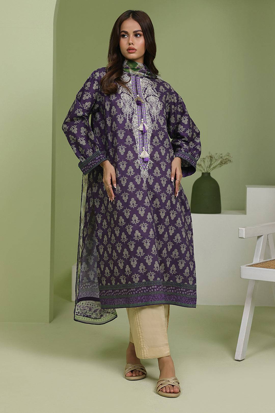 Zellbury | Unstitched 2 Piece Lawn | Embroidered Shirt Dupatta - 1695 by Maria Faisal - Registered Vendor of : Zellbury Women - type : Essential Unstitched - 100% original wedding dresses