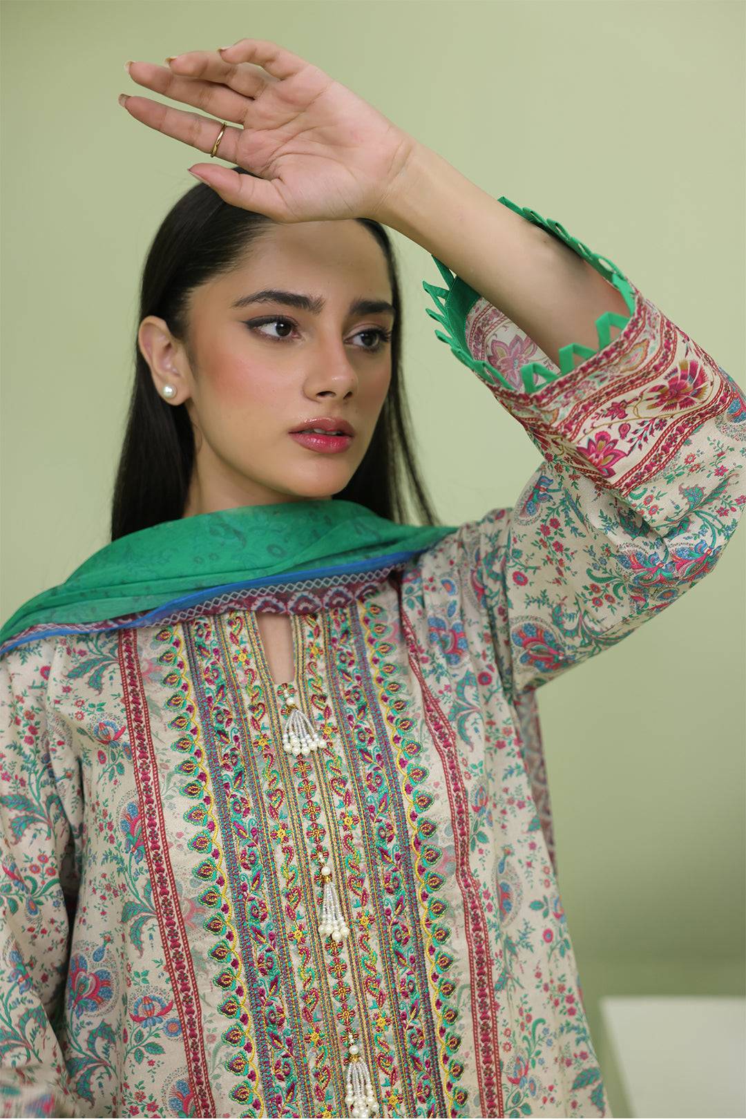 Zellbury | Unstitched 2 Piece Lawn | Embroidered Shirt Dupatta - 1714 by Maria Faisal - Registered Vendor of : Zellbury Women - type : Essential Unstitched - 100% original wedding dresses