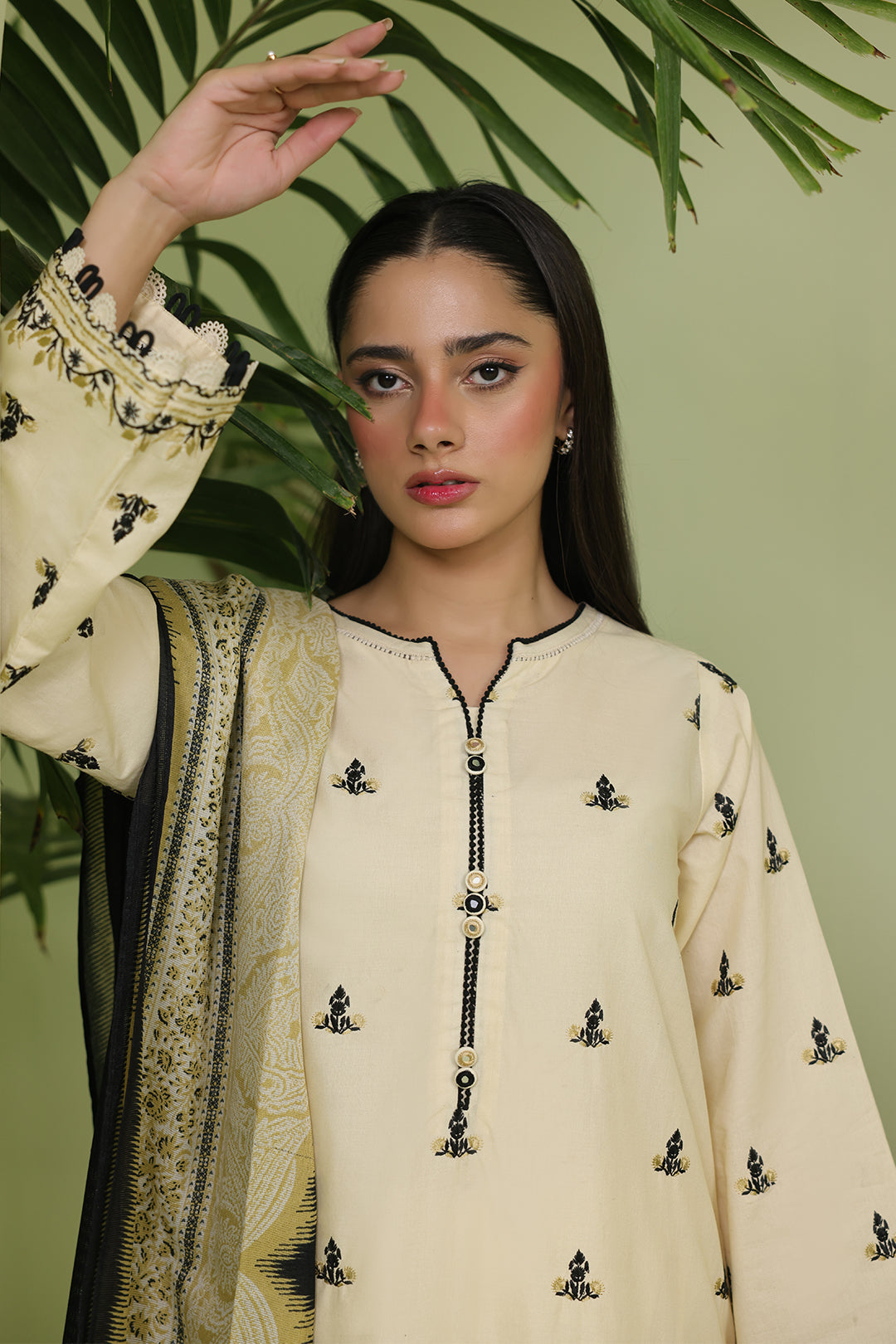 Zellbury | Unstitched 3 Piece Lawn | Embroidered Shirt Shalwar Dupatta - 1369 - Designer Dress with Intricate embroidery and embellishments. Shop elegent wedding dress at Maria Faisal.