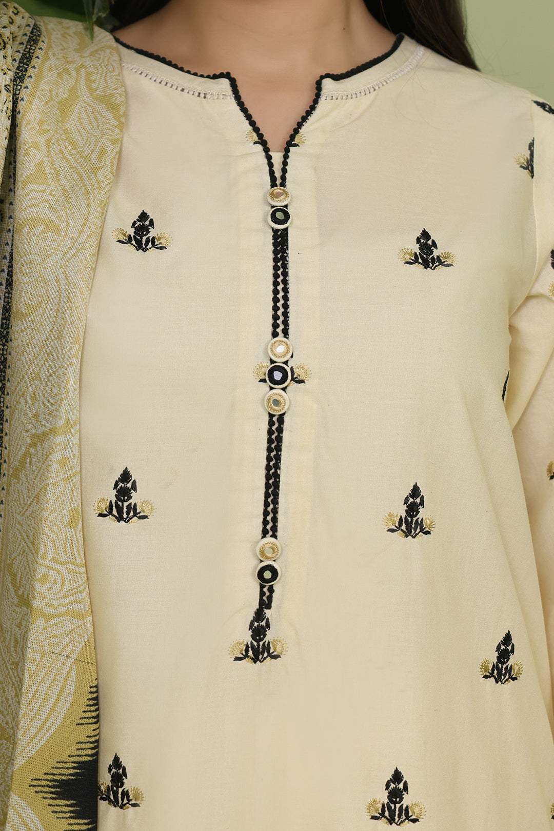 Zellbury | Unstitched 3 Piece Lawn | Embroidered Shirt Shalwar Dupatta - 1369 - Designer Dress with Intricate embroidery and embellishments. Shop elegent wedding dress at Maria Faisal.