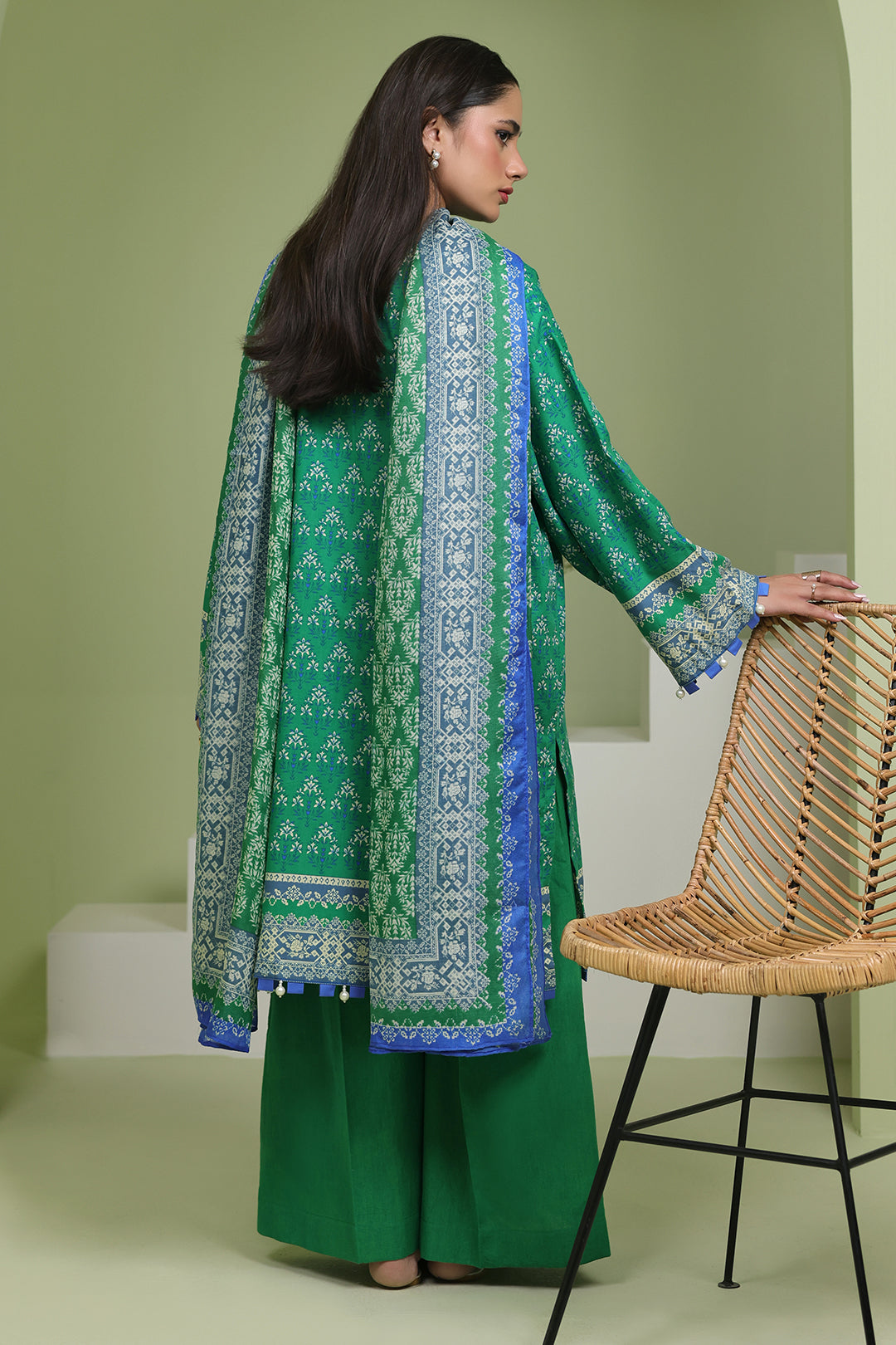 Zellbury | Unstitched 3 Piece Lawn | Shirt Shalwar Dupatta - 1697 - Designer Dress with Intricate embroidery and embellishments. Shop elegent wedding dress at Maria Faisal.