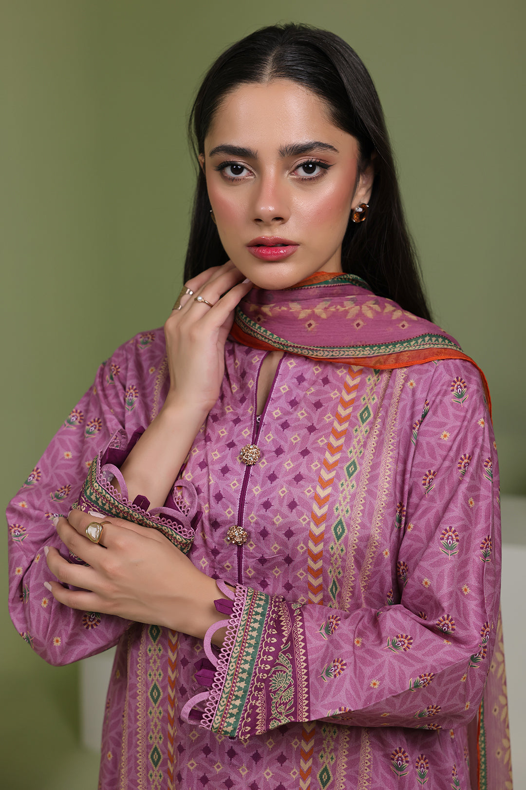 Zellbury | Unstitched 3 Piece Lawn | Shirt Shalwar Dupatta - 1718 - Designer Dress with Intricate embroidery and embellishments. Shop elegent wedding dress at Maria Faisal.
