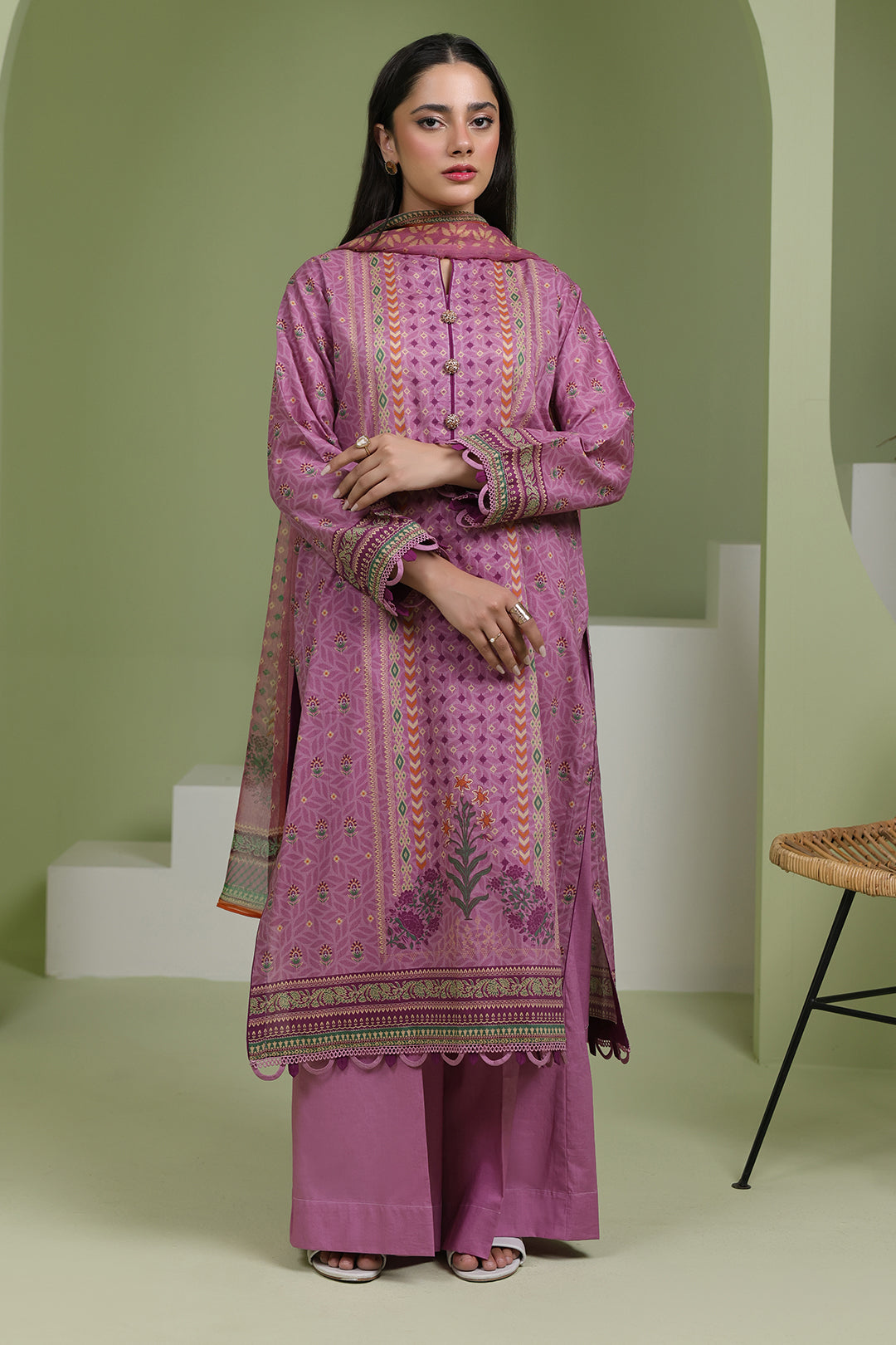 Zellbury | Unstitched 3 Piece Lawn | Shirt Shalwar Dupatta - 1718 - Designer Dress with Intricate embroidery and embellishments. Shop elegent wedding dress at Maria Faisal.