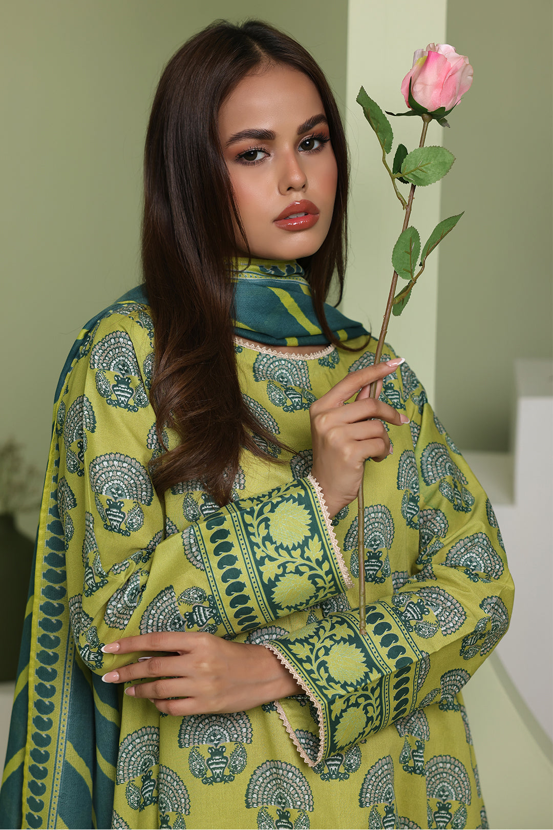 Zellbury | Unstitched 3 Piece Lawn | Shirt Shalwar Dupatta - 1720 - Designer Dress with Intricate embroidery and embellishments. Shop elegent wedding dress at Maria Faisal.