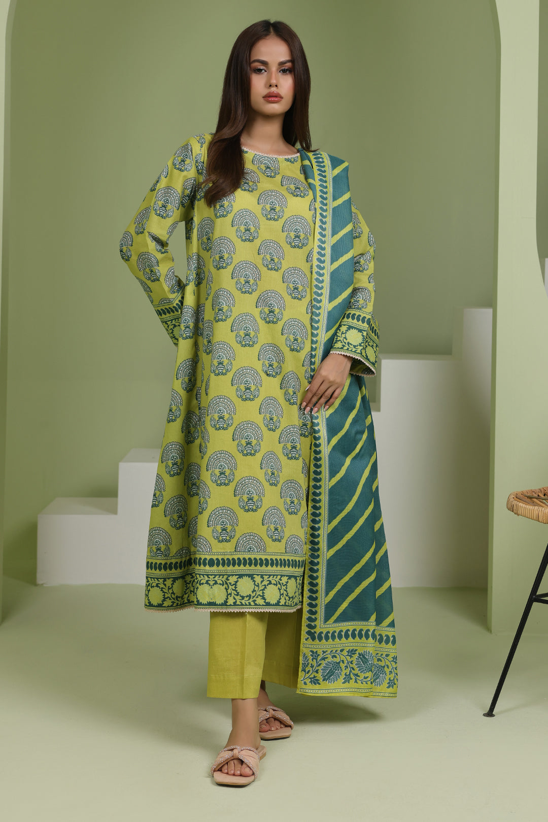 Zellbury | Unstitched 3 Piece Lawn | Shirt Shalwar Dupatta - 1720 - Designer Dress with Intricate embroidery and embellishments. Shop elegent wedding dress at Maria Faisal.