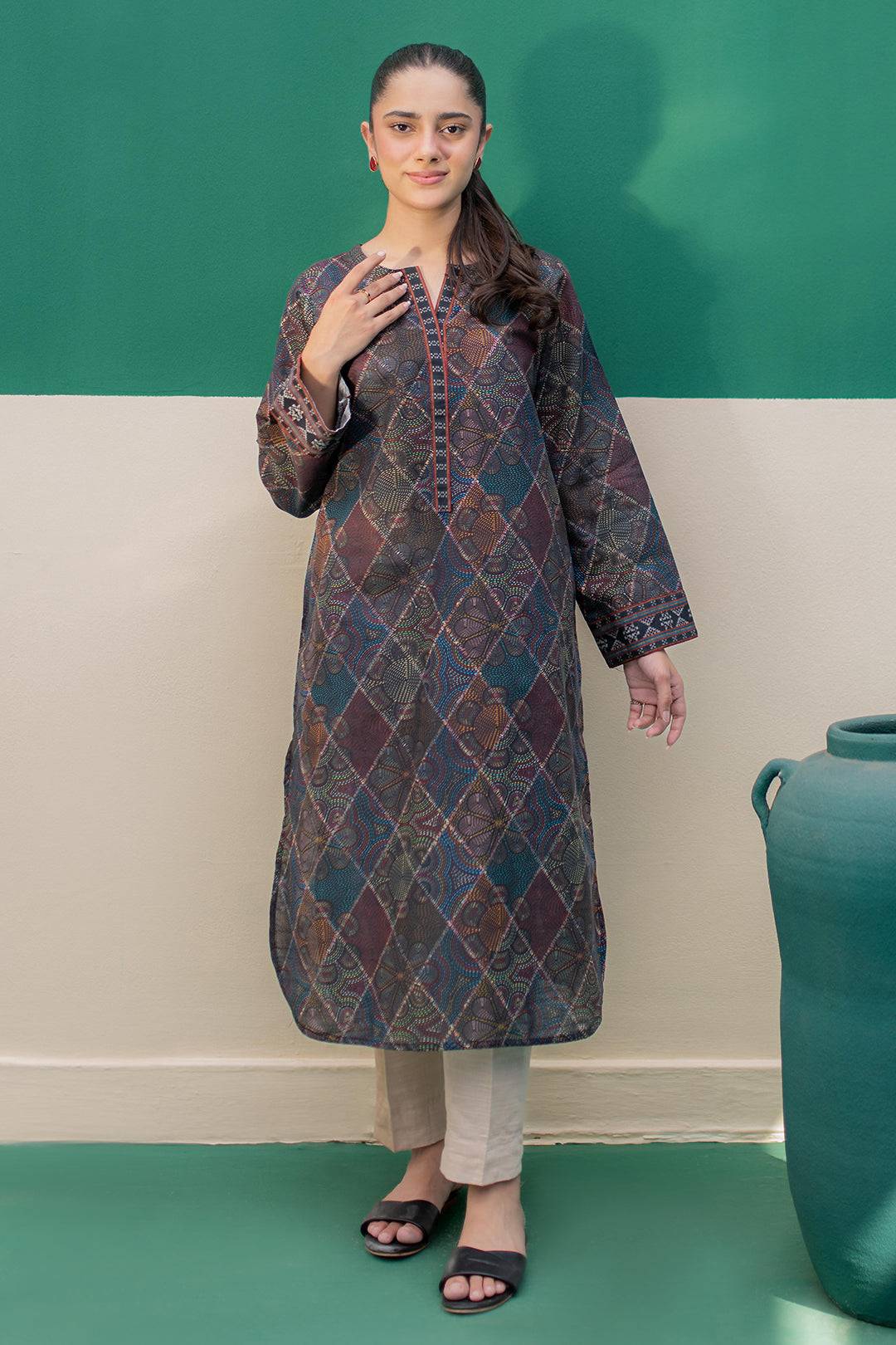 Zellbury | Winter Pret | Kurta - 3042 by Maria Faisal - Registered Vendor of : Zellbury Women - type : Essential Pret - 100% original wedding dresses
