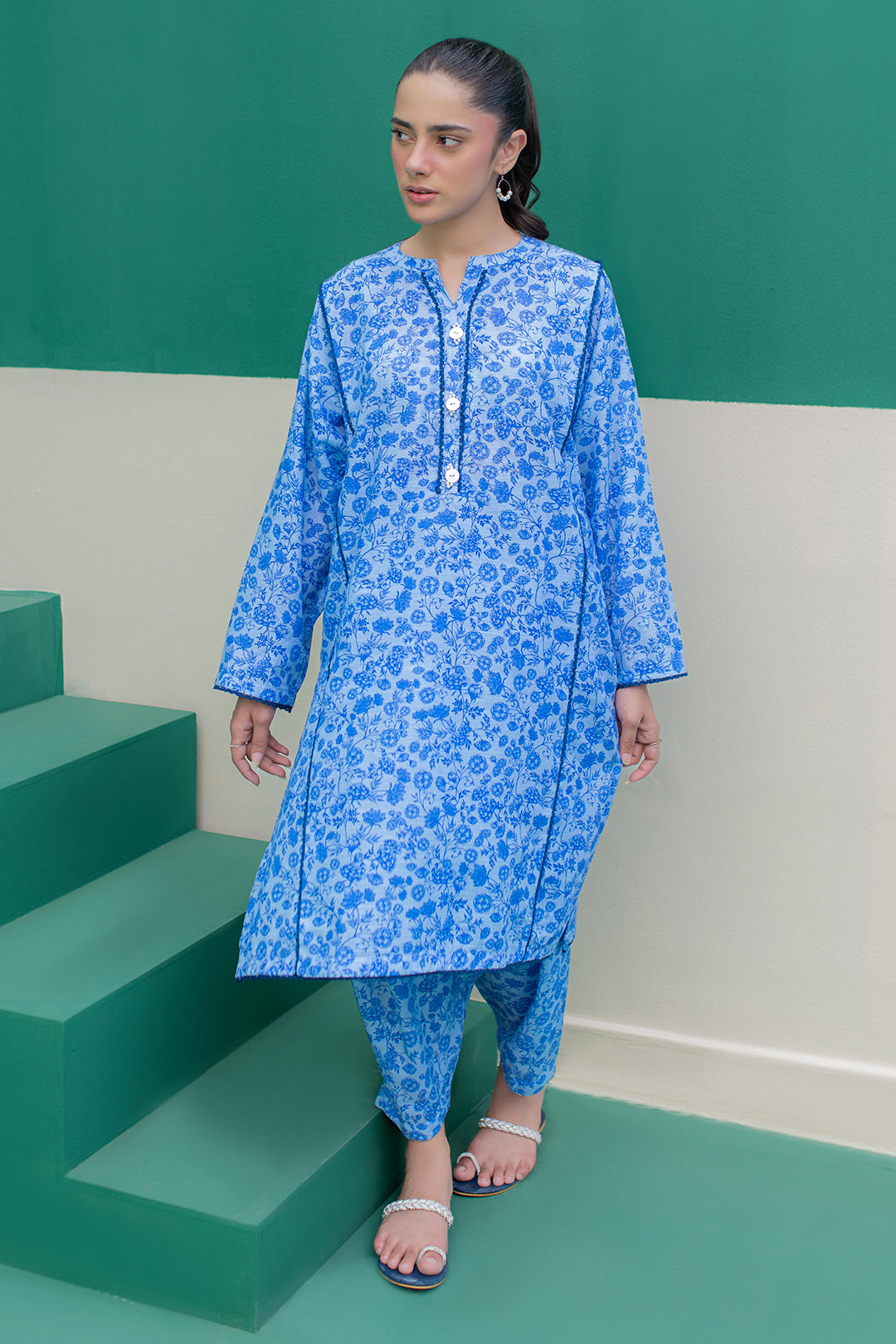 Zellbury | Winter Pret | Kurta Trouser - 3062 - Designer Dress with Intricate embroidery and embellishments. Shop elegent wedding dress at Maria Faisal.