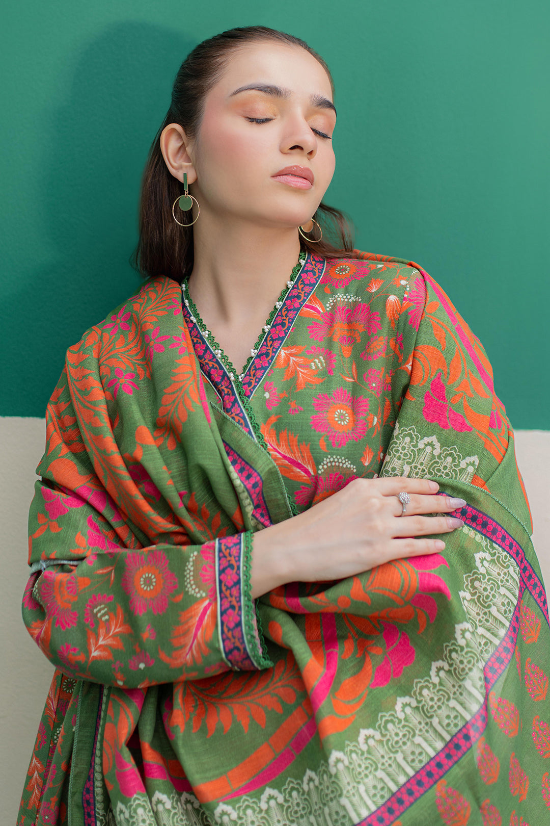 Zellbury | Winter Pret | Kurta Dupatta Trouser - 3088 - Designer Dress with Intricate embroidery and embellishments. Shop elegent wedding dress at Maria Faisal.