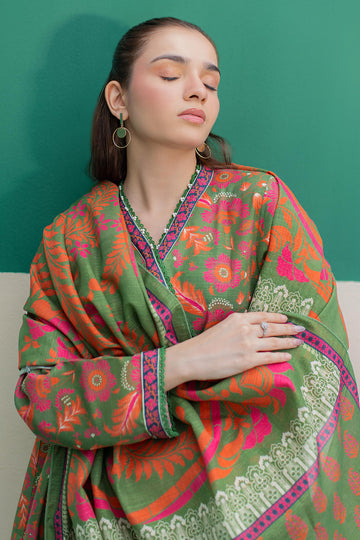Zellbury | Winter Pret | Kurta Dupatta Trouser - 3088 - Designer Dress with Intricate embroidery and embellishments. Shop elegent wedding dress at Maria Faisal.