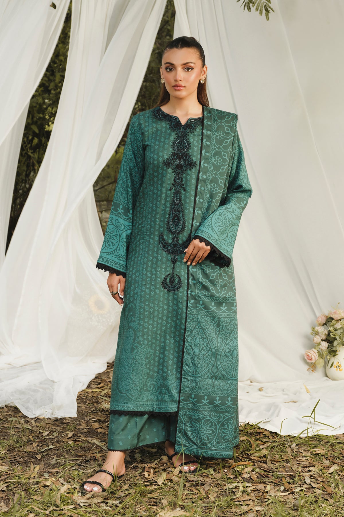 Xenia Formals | Autumn Refresh | ALINA - B - is Teal Green dress from Xenia Formals - Ladies Clothes - Maria Faisal