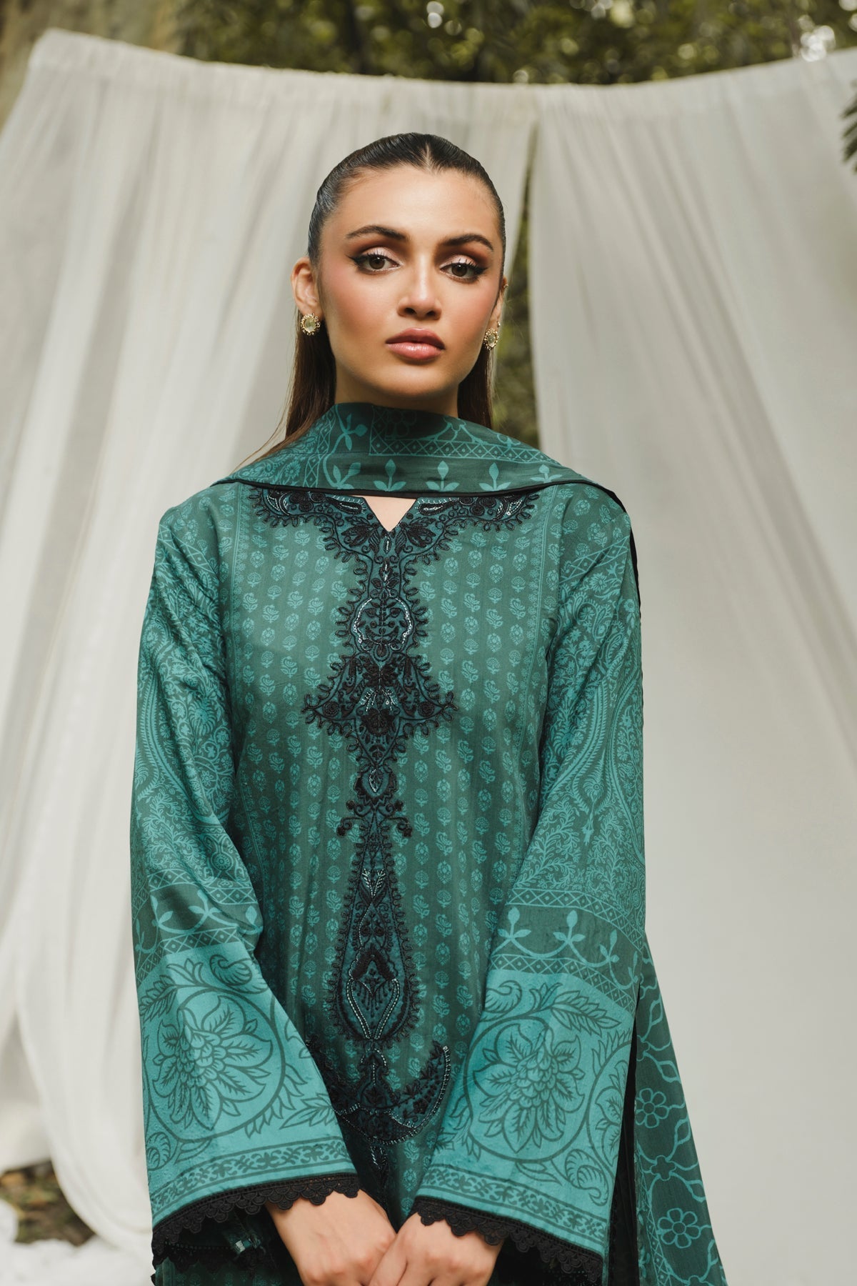 Xenia Formals | Autumn Refresh | ALINA - B - is Teal Green dress from Xenia Formals - Ladies Clothes - Maria Faisal
