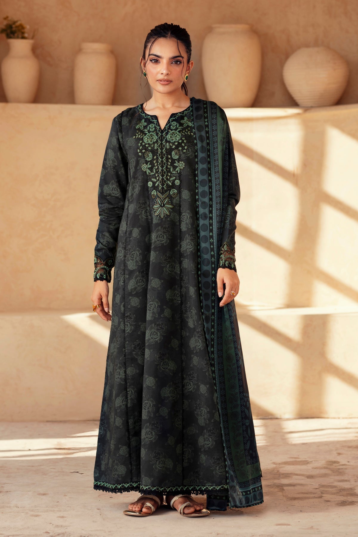 Xenia Formals | Autumn Refresh | EMBER - is Bottle Green dress from Xenia Formals - Ladies Clothes - Maria Faisal