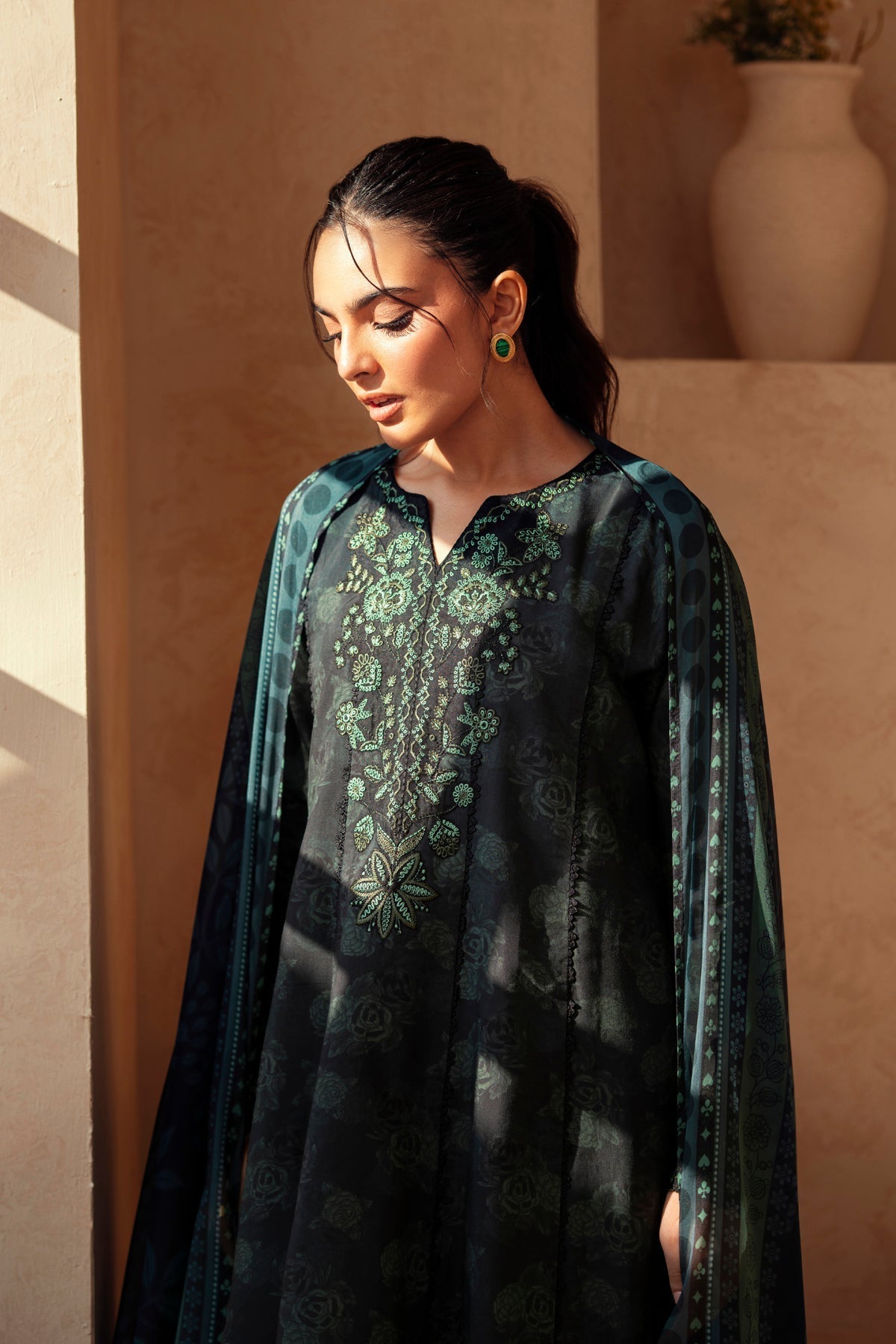 Xenia Formals | Autumn Refresh | EMBER - is Bottle Green dress from Xenia Formals - Ladies Clothes - Maria Faisal