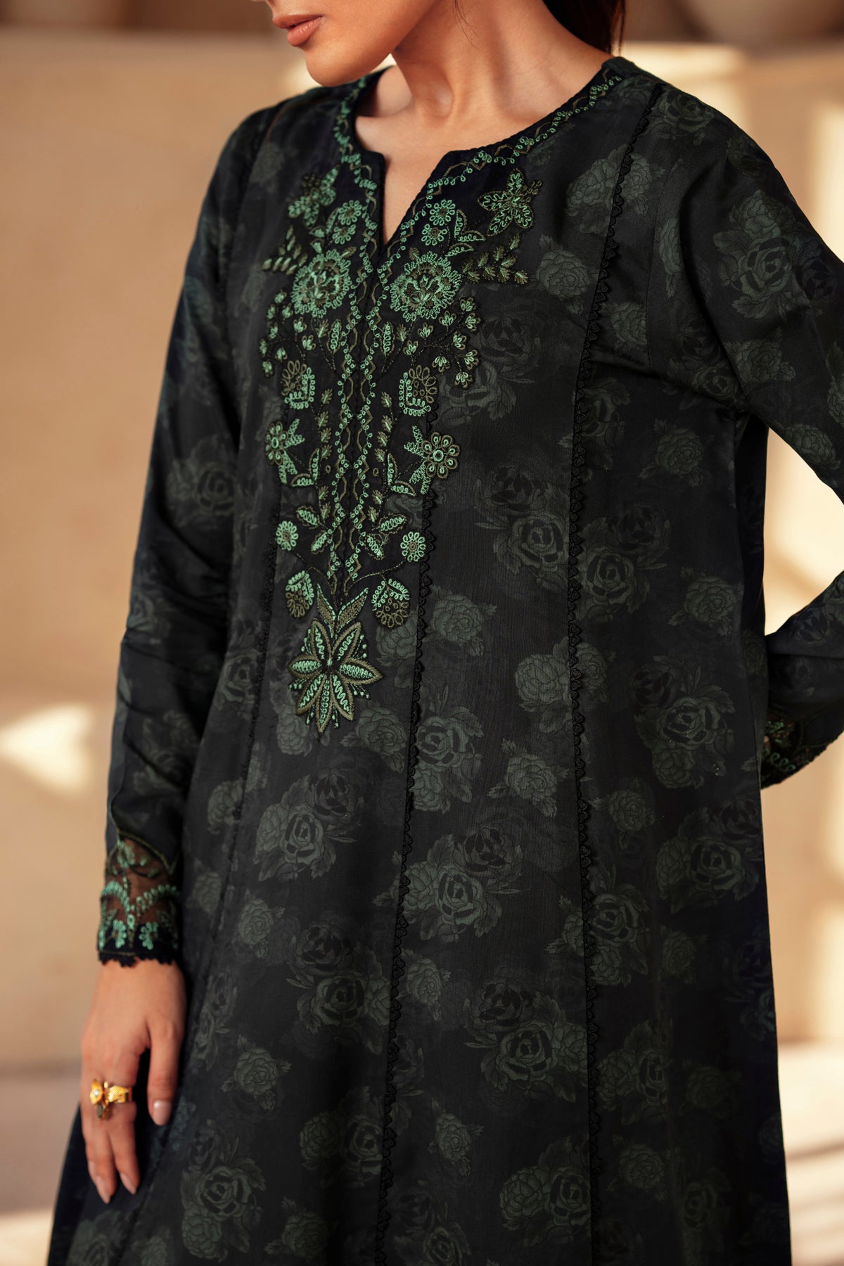 Xenia Formals | Autumn Refresh | EMBER - is Bottle Green dress from Xenia Formals - Ladies Clothes - Maria Faisal