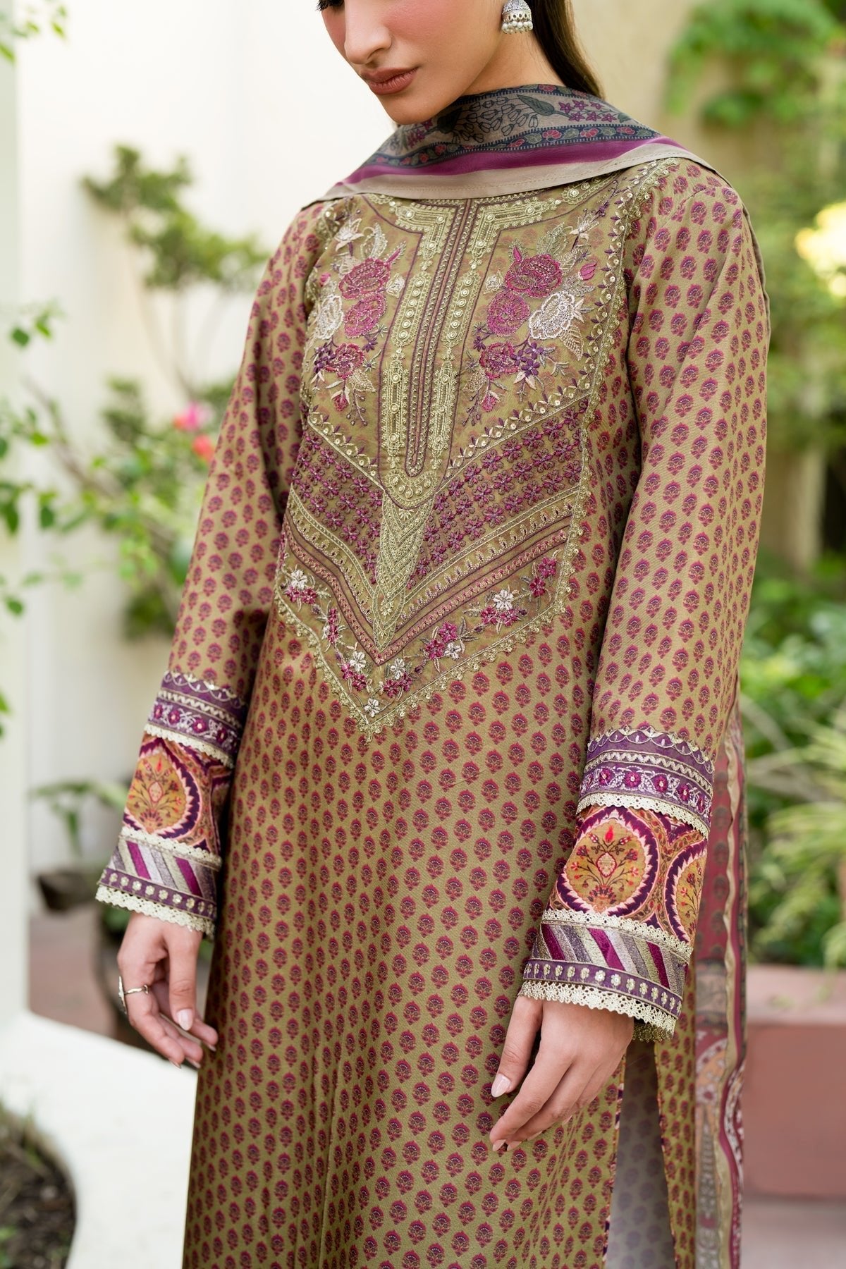 Xenia Formals | Autumn Refresh | IREEN - is Thistle Green dress from Xenia Formals - Ladies Clothes - Maria Faisal