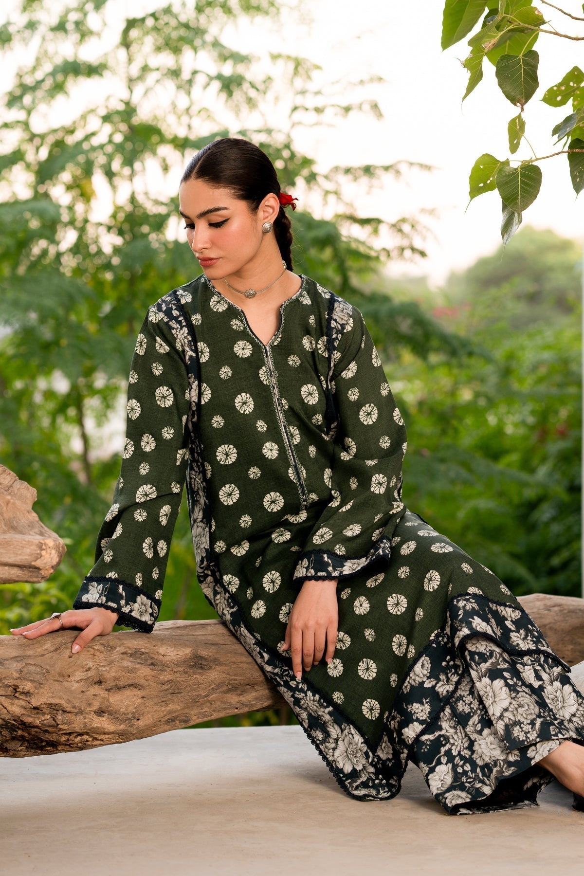 Xenia Formals | Autumn Refresh | IZZAH - is Deep Olive Green dress from Xenia Formals - Ladies Clothes - Maria Faisal