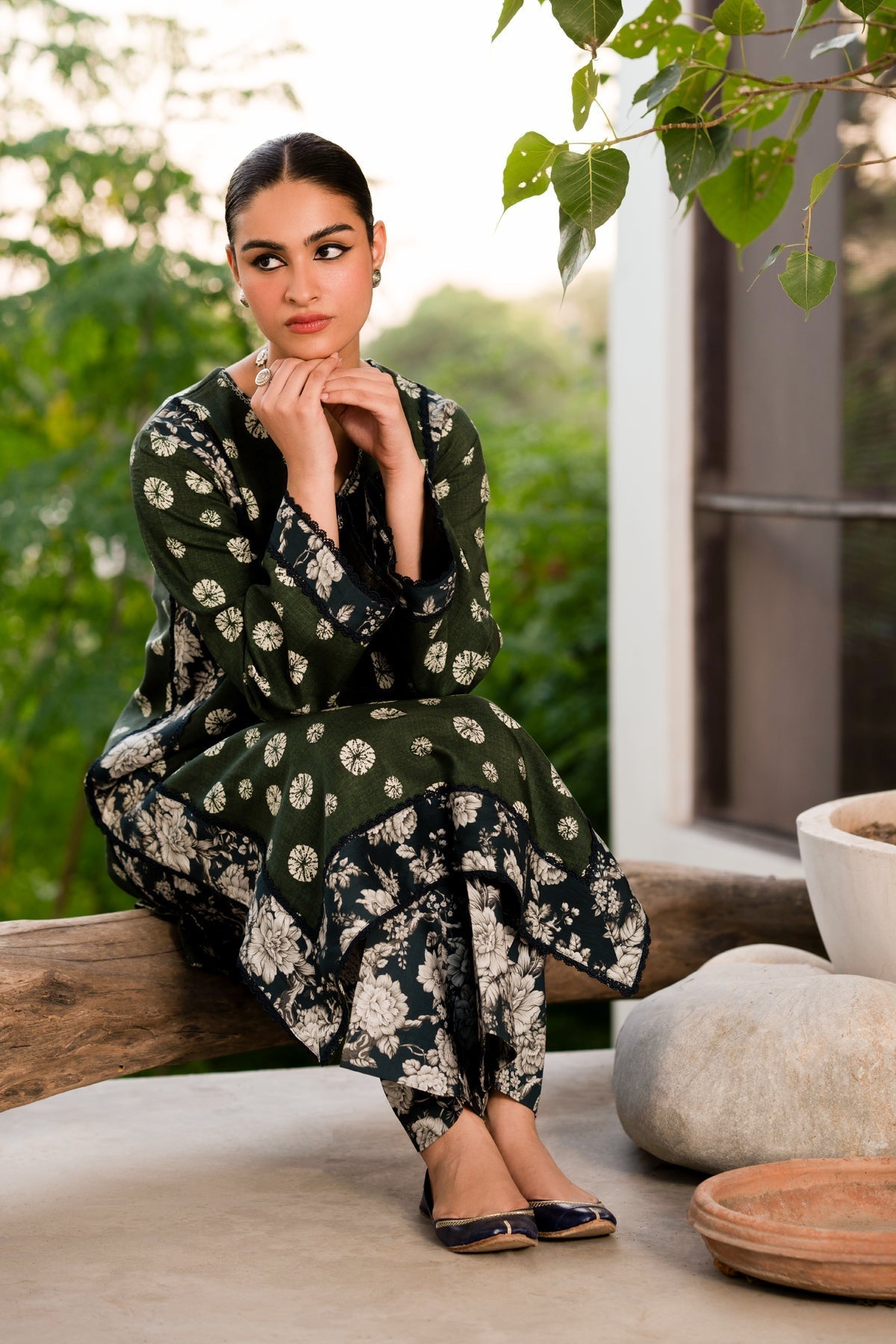 Xenia Formals | Autumn Refresh | IZZAH - is Deep Olive Green dress from Xenia Formals - Ladies Clothes - Maria Faisal