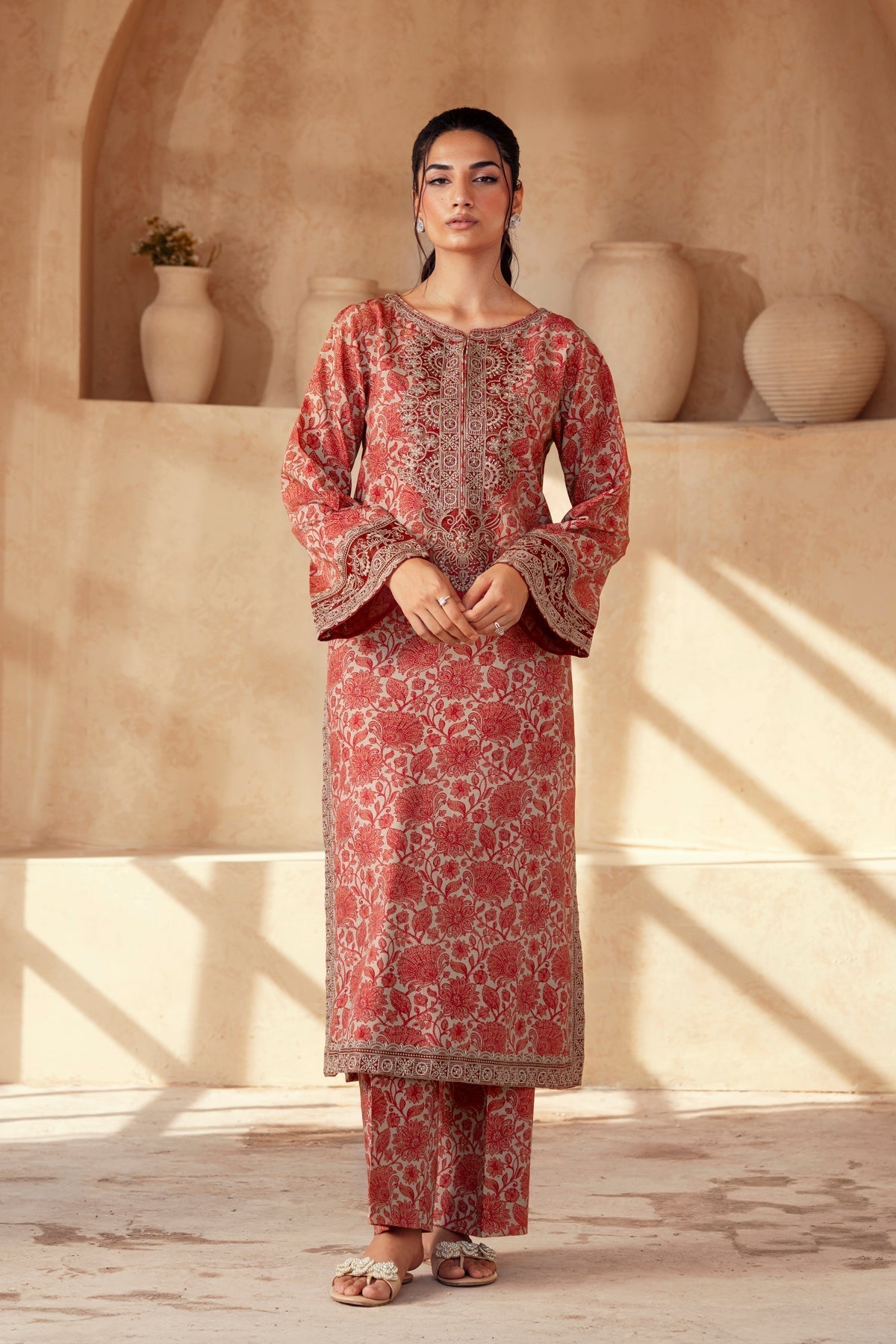 Xenia Formals | Autumn Refresh | LAPIS - is Rust dress from Xenia Formals - Ladies Clothes - Maria Faisal