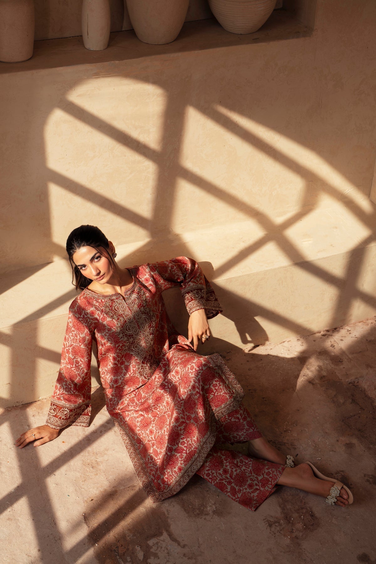 Xenia Formals | Autumn Refresh | LAPIS - is Rust dress from Xenia Formals - Ladies Clothes - Maria Faisal