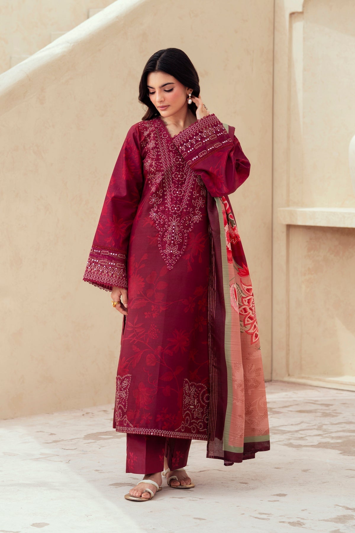 Xenia Formals | Autumn Refresh | STACIE - is Deep Red dress from Xenia Formals - Ladies Clothes - Maria Faisal