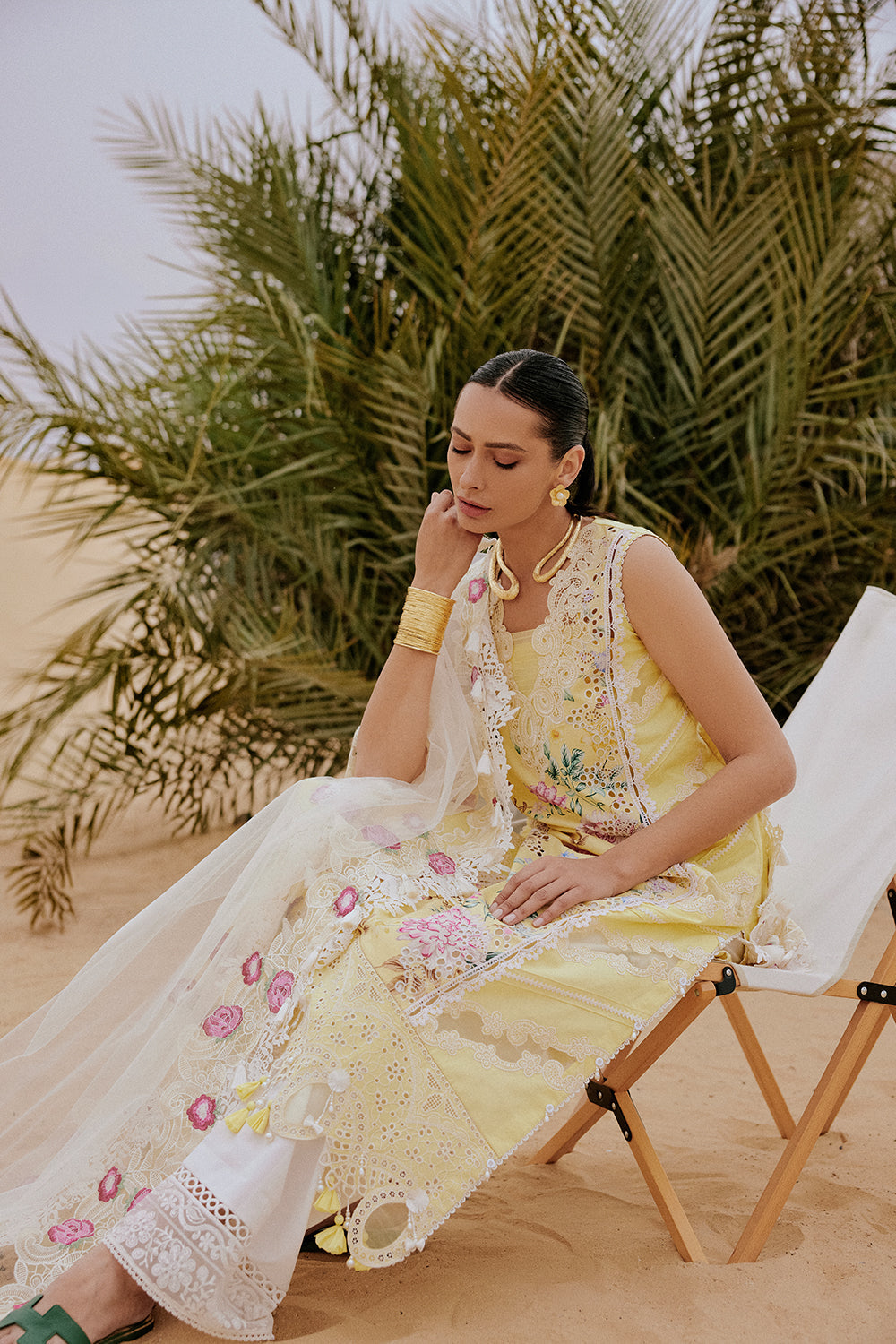 Saira Rizwan | Luxury Lawn 26 | AREZOU-SRL26-04 - Dress - available at Maria Faisal in UK and USA.