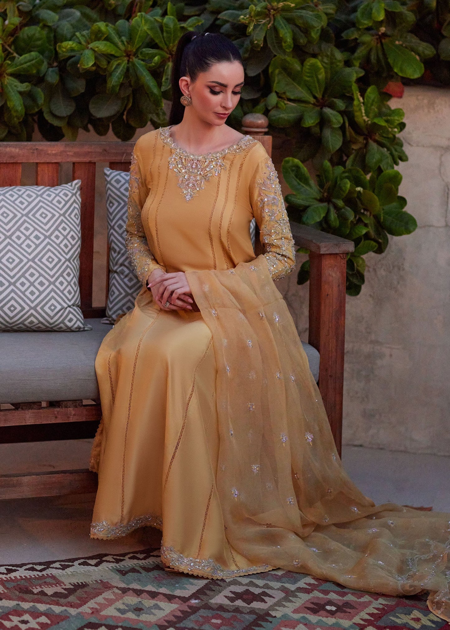 Kanwal Malik | Ghina Luxury Pret | Reha - Luxury Dress - available at Maria Faisal in UK and USA.
