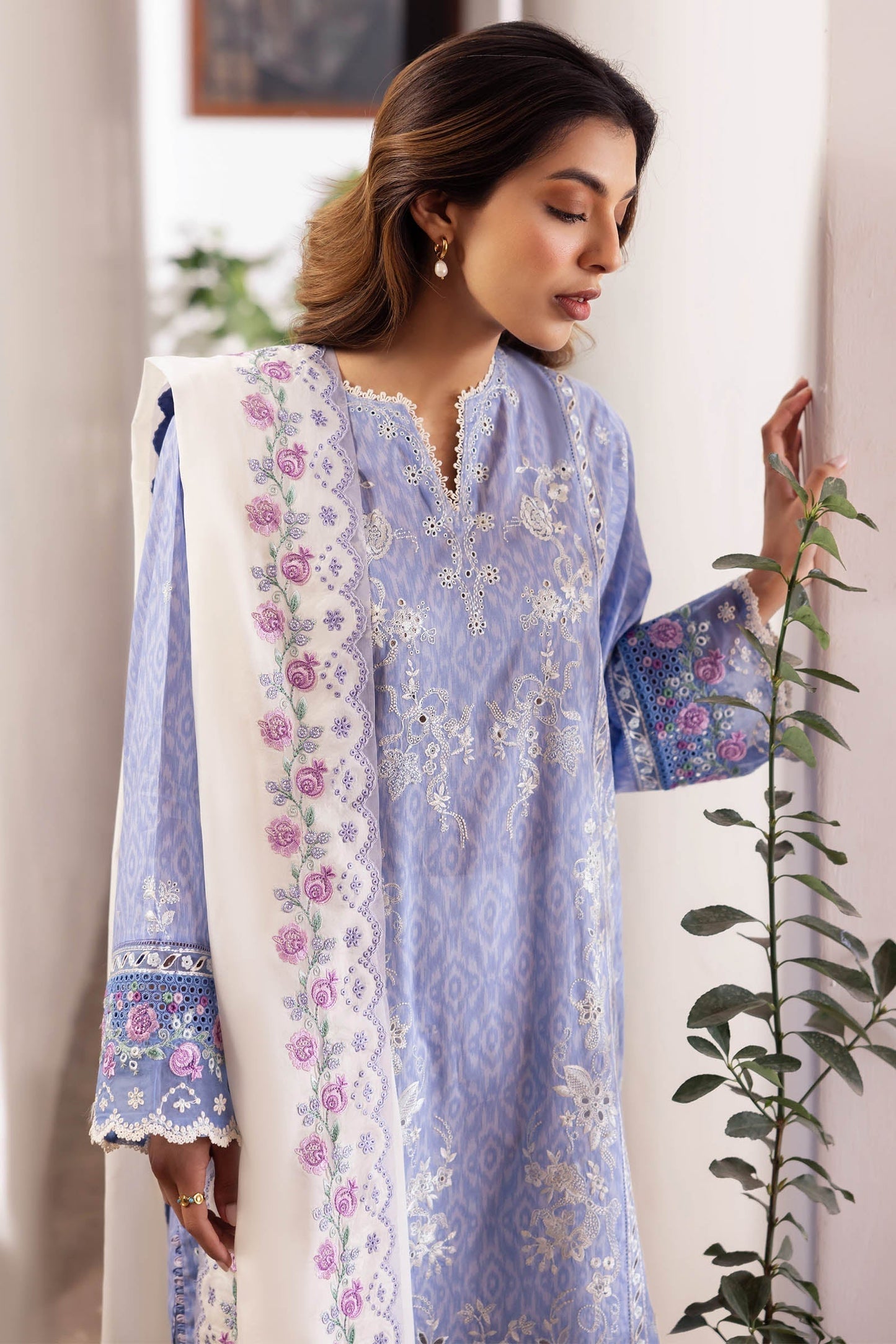 Zaha | Lawn 24 | NARINA (ZL24-15 B) - Ladies Clothes - Maria Faisal