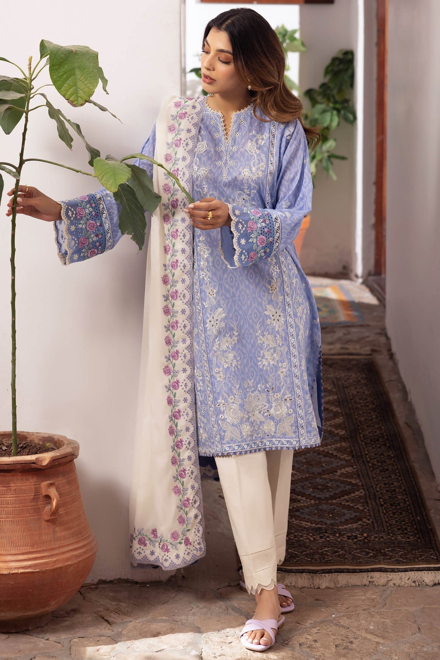 Zaha | Lawn 24 | NARINA (ZL24-15 B) - Ladies Clothes - Maria Faisal