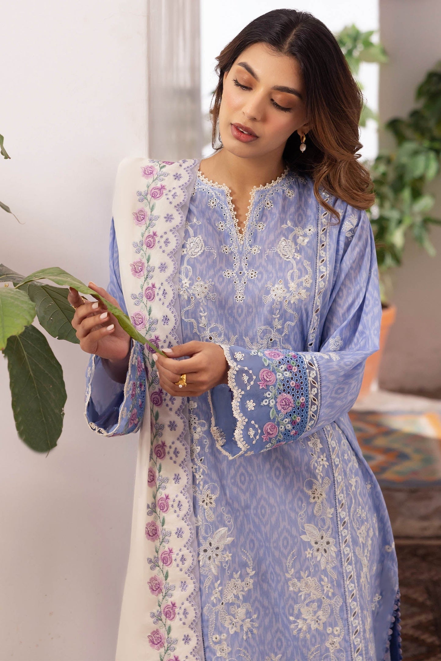 Zaha | Lawn 24 | NARINA (ZL24-15 B) - Ladies Clothes - Maria Faisal