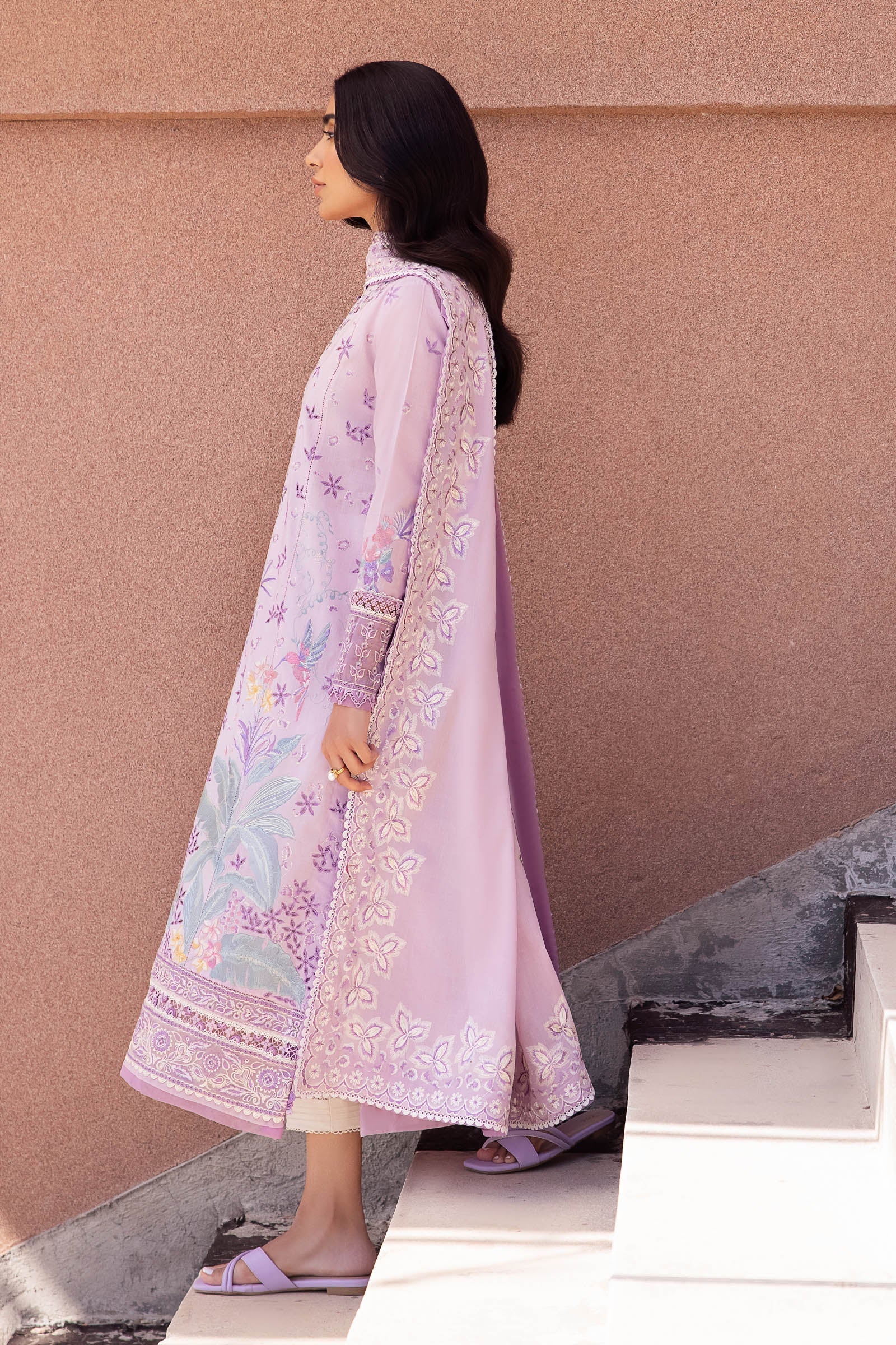 Zaha | Lawn 24 | ELA (ZL24-01 A) - Designer Dress with Intricate embroidery and embellishments. Shop elegent wedding dress at Maria Faisal.