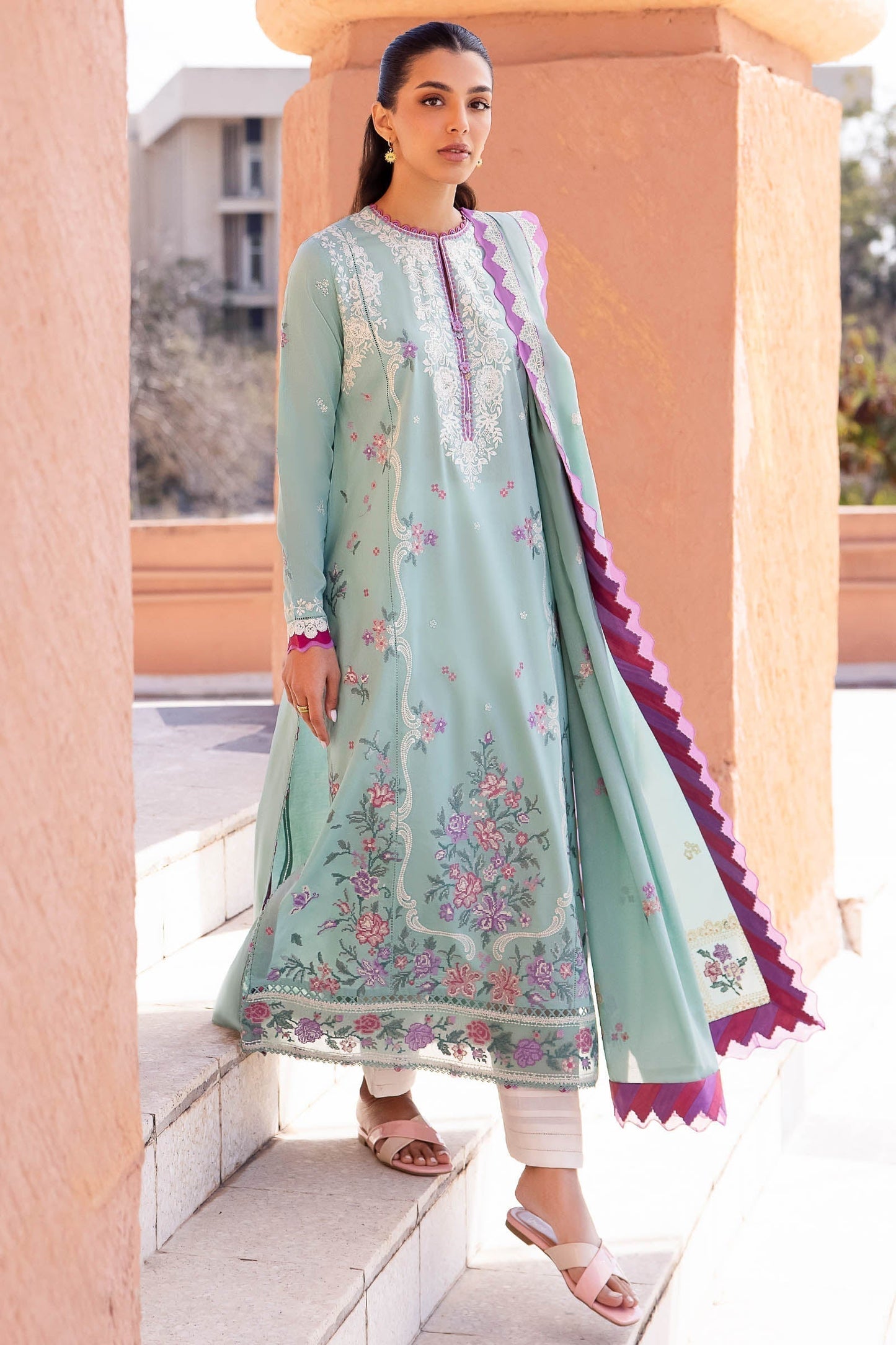 Zaha | Lawn 24 | LARMINA (ZL24-02 A) - Ladies Clothes - Maria Faisal