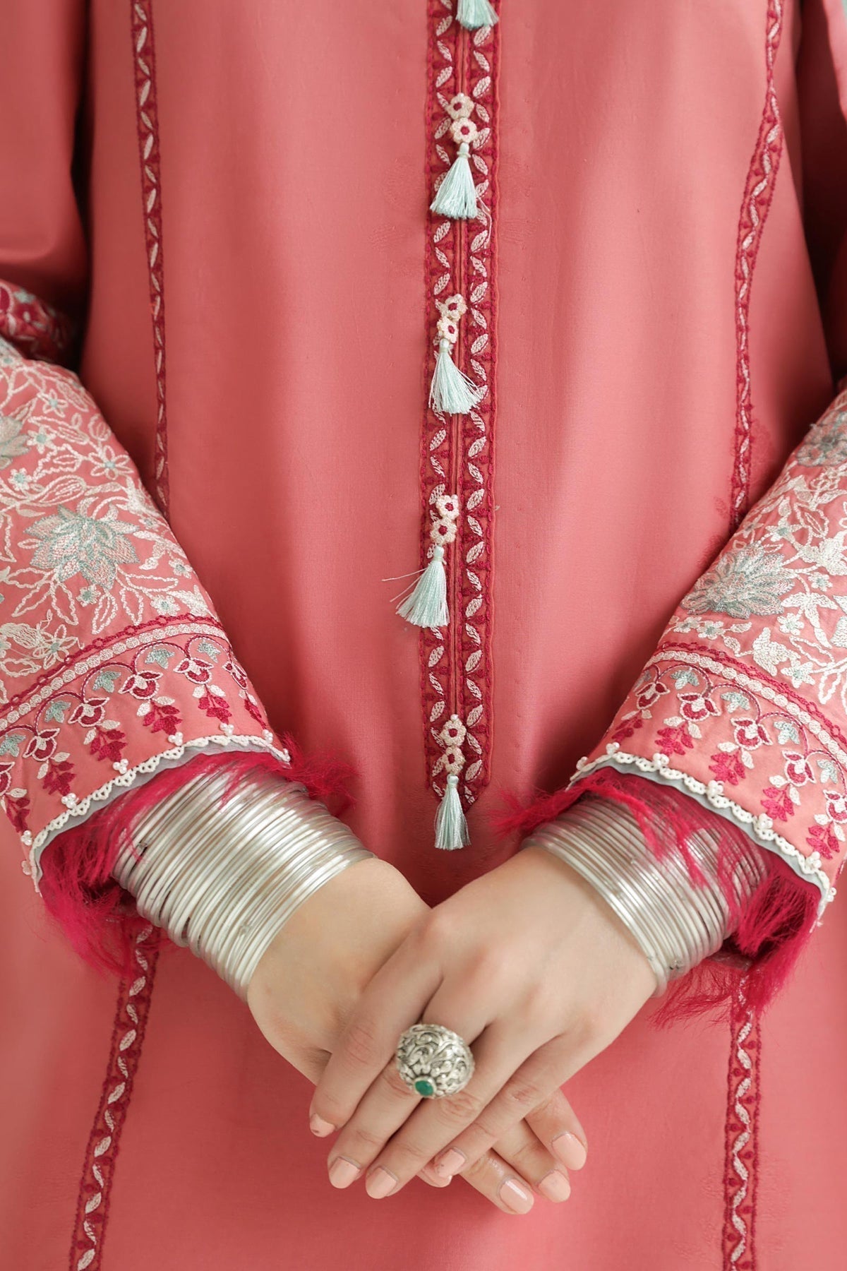 Zara Shahjahan | Luxury Lawn 24 | SANDAL-10B - Ladies Clothes - Maria Faisal