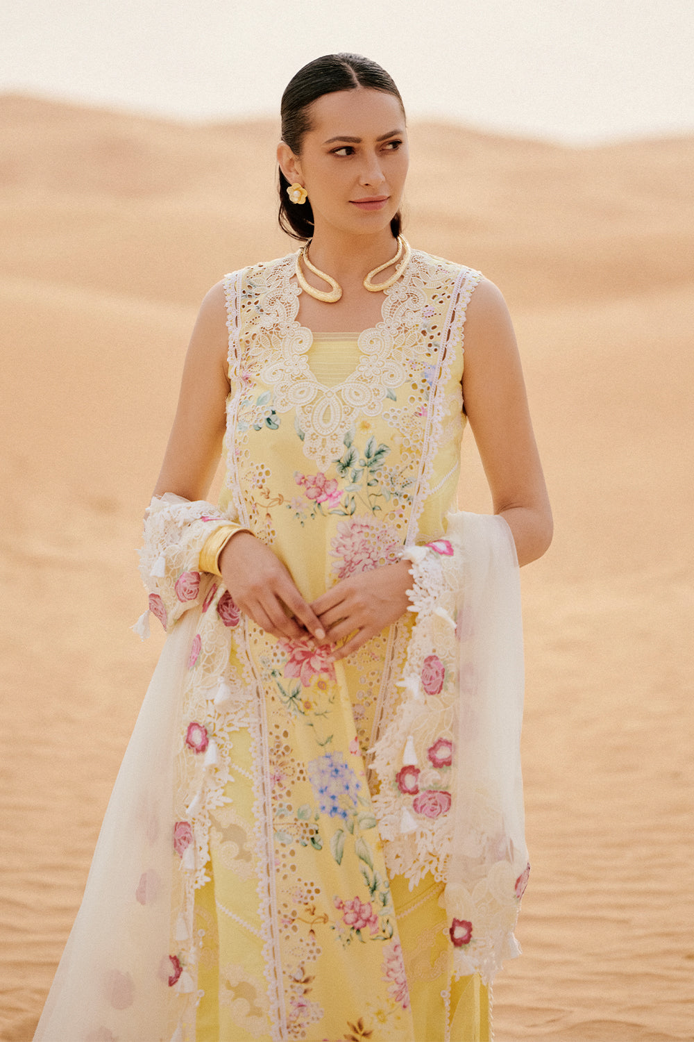 Saira Rizwan | Luxury Lawn 26 | AREZOU-SRL26-04 - Dress - available at Maria Faisal in UK and USA.